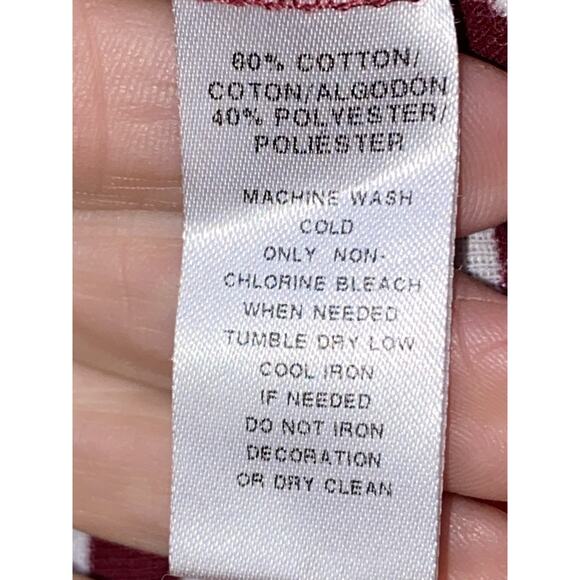 Loft Red Stripe Long Sleeve Tee With Decorative Red Buttons size Large - Picture 4 of 6